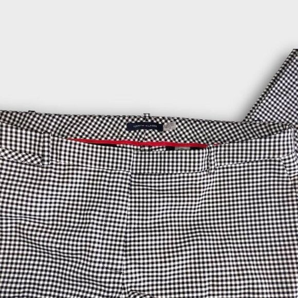 Tommy Hilfiger Womens Pants Sz 10 Black‎ White Checked Straight Stretch Classic - Picture 6 of 12
